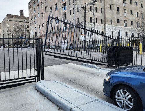 Solar-Powered Access Control Gates Secure Parking Area